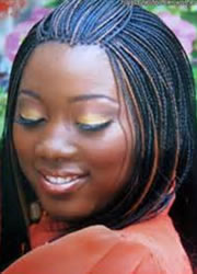 Single braids with expressions hair